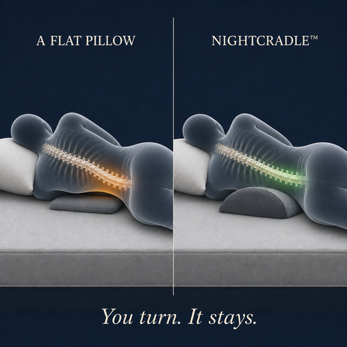 NightCradle turn demo: the wing meets you when you roll onto your side