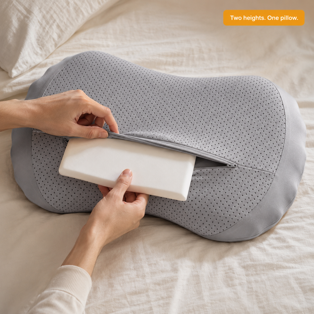 Removing the DualLift height insert — two heights, one pillow